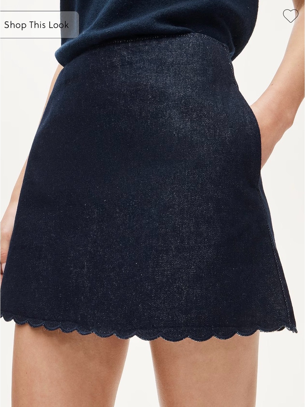 J. Crew Dark Navy Scalloped Hem Mini Skirt, 8